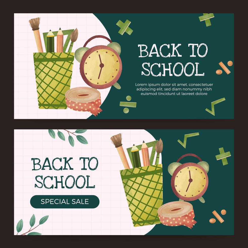 Back to school banner design vector