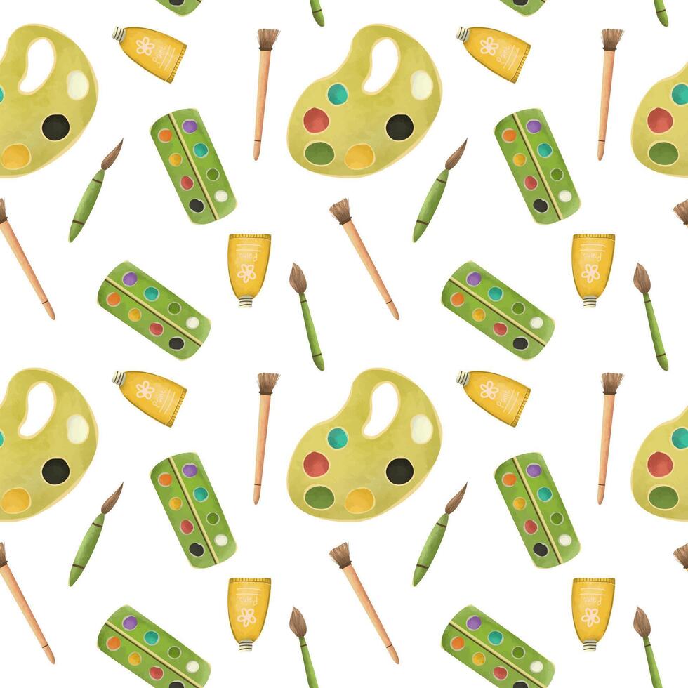 Back to school element seamless pattern vector