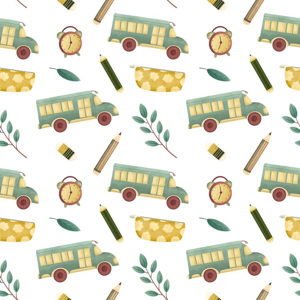 Back to school element seamless pattern vector