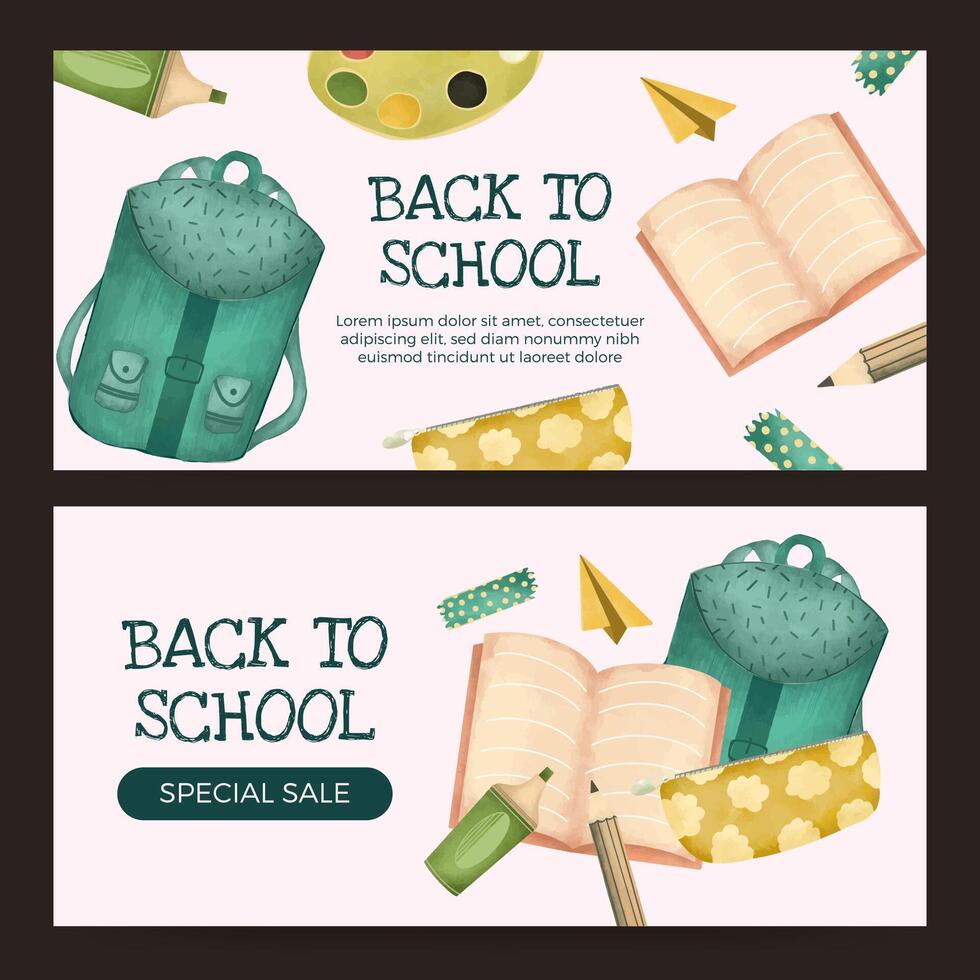 Back to school banner design vector