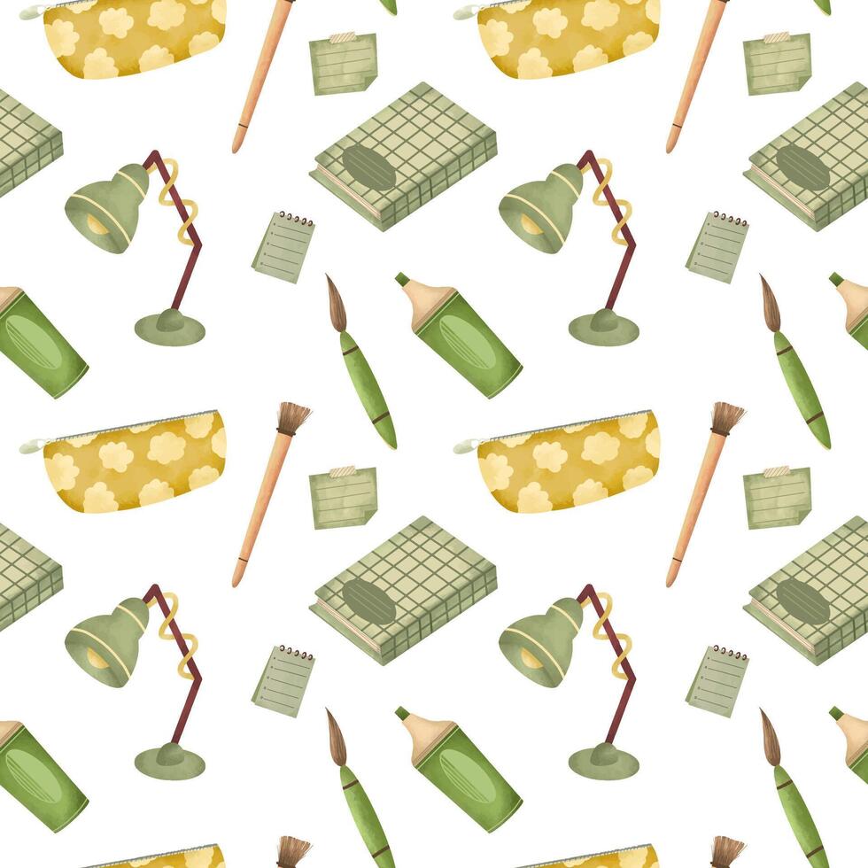 Back to school element seamless pattern vector
