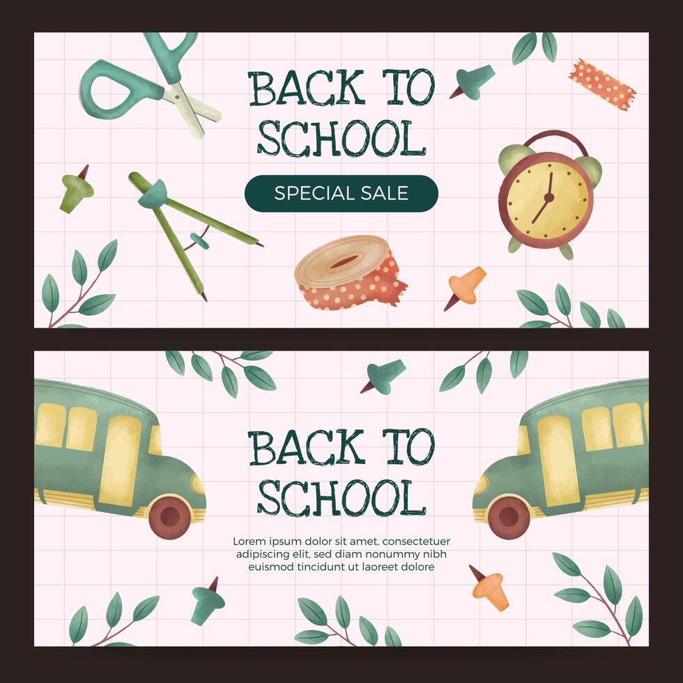 Back to school banner design vector