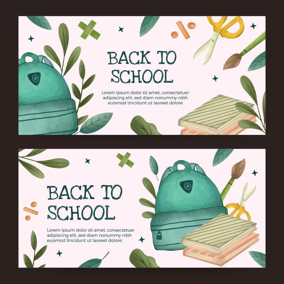 Back to school banner design vector