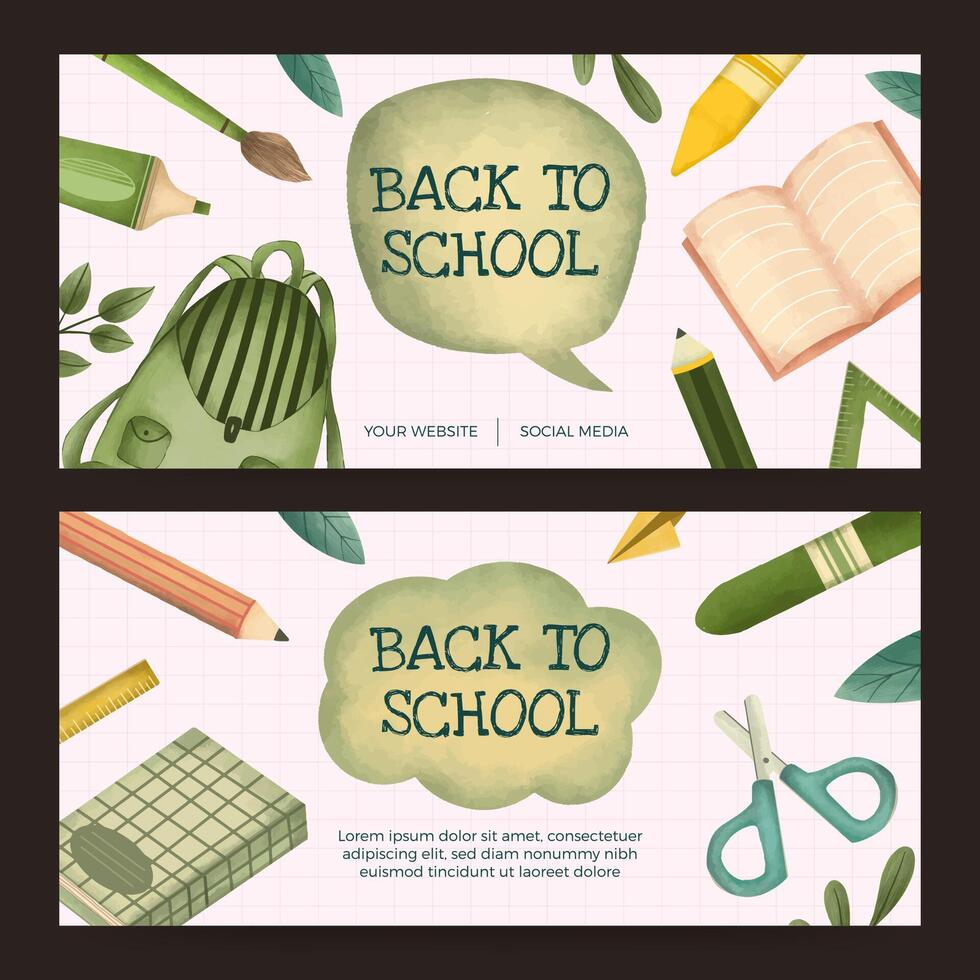 Back to school banner design vector