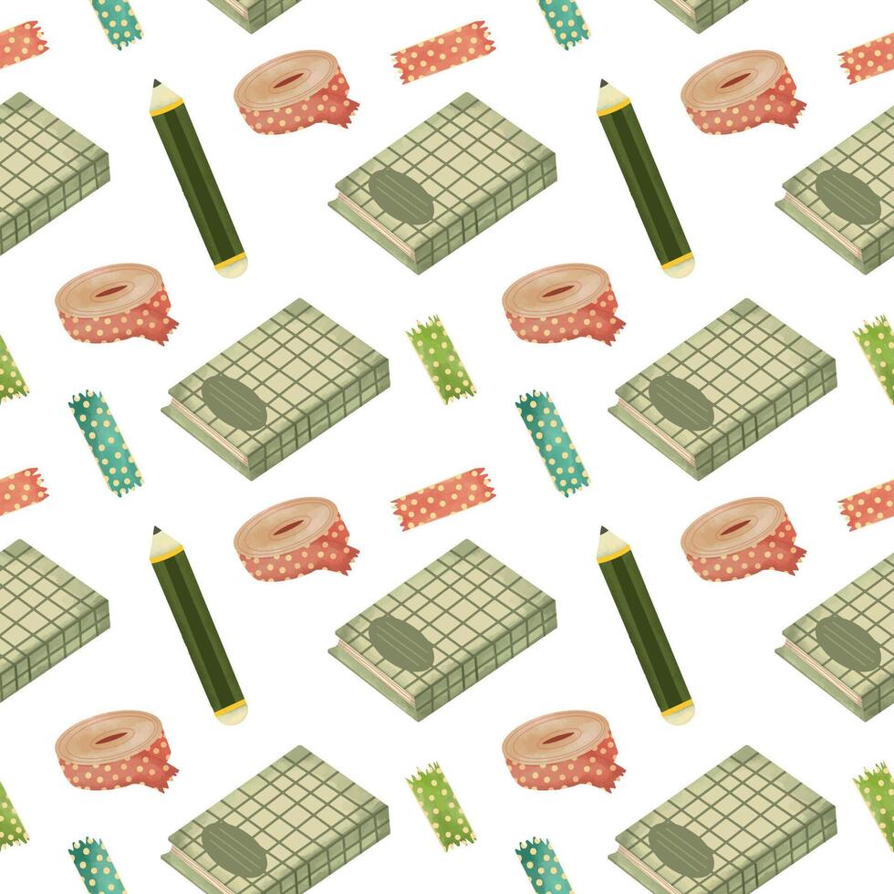 Back to school element seamless pattern vector