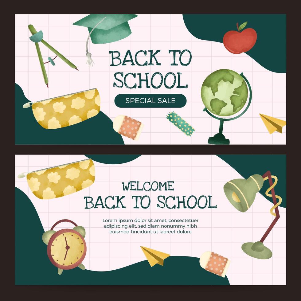 Back to school banner design vector