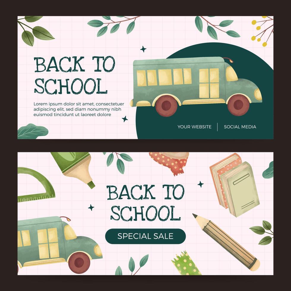 Back to school banner design vector
