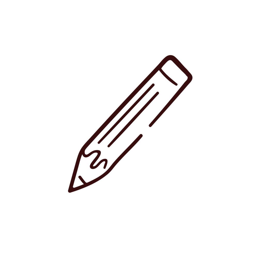 Pencil icon in line art style. Design for stationery store. illustration isolated on a white background. vector