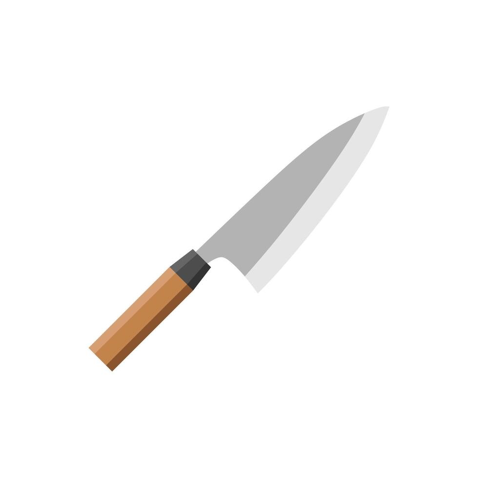 japanese cooking knife icon isolated on white background. illustration in flat style vector