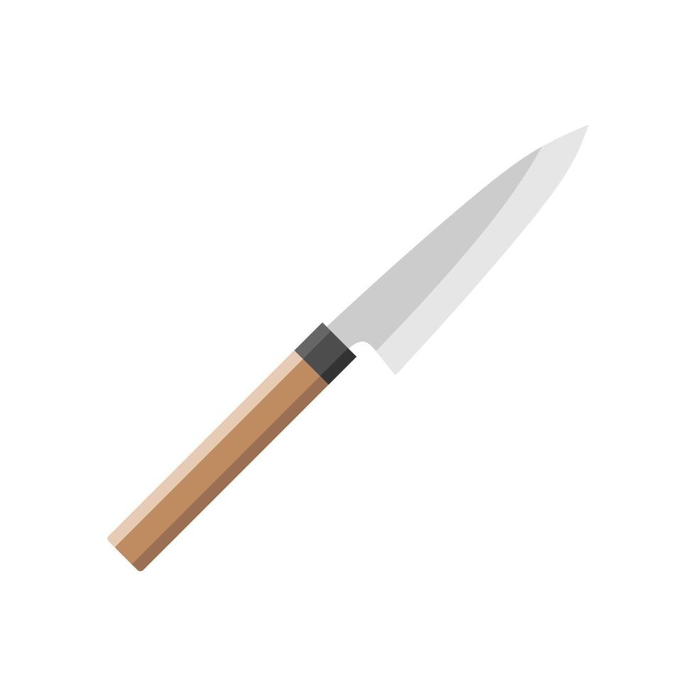 japonés Cocinando cuchillo plano diseño ilustración. japonés cocina cuchillos mano dibujado ilustración en Clásico grabado estilo. bunkabocho, deba, sobakiri, takohiki y otro. vector