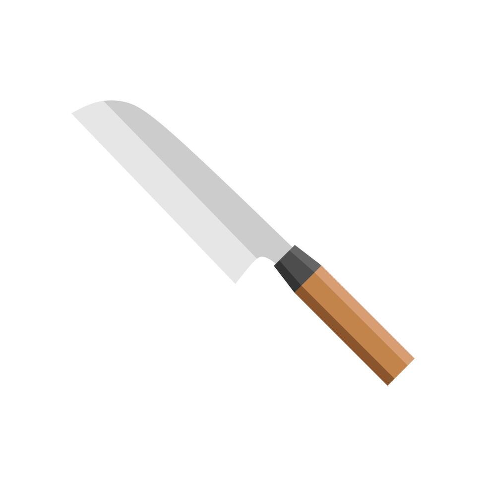 japanese cooking knife icon isolated on white background. illustration in flat style vector