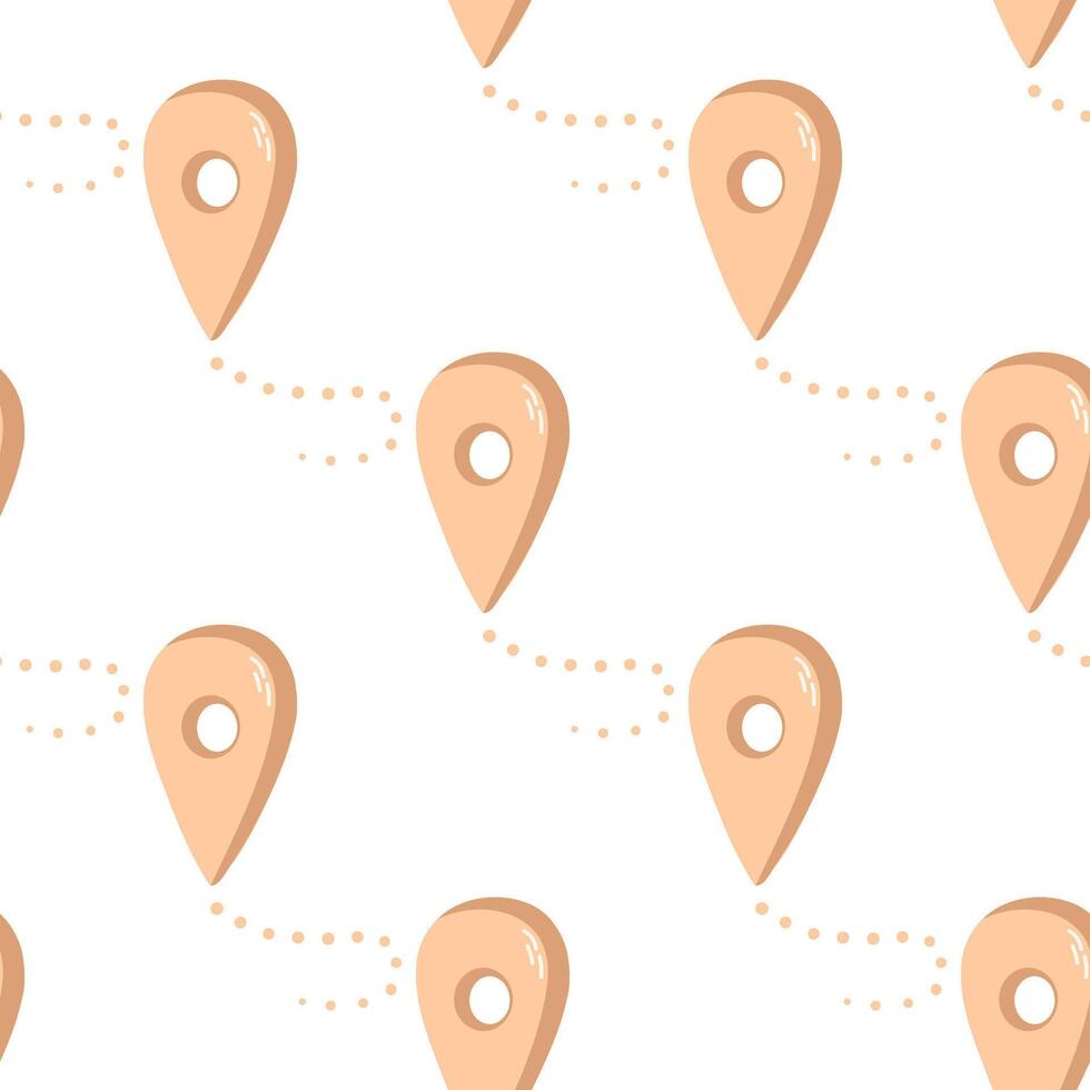 Cute hand drawn geolocation mark seamless pattern. Flat illustration isolated on white background. Doodle drawing. vector