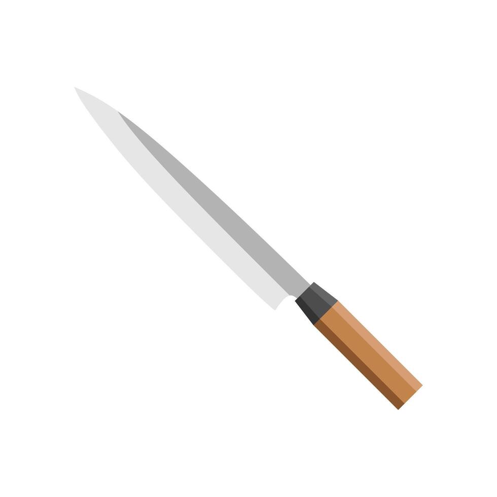 japanese cooking knife icon isolated on white background. illustration in flat style vector