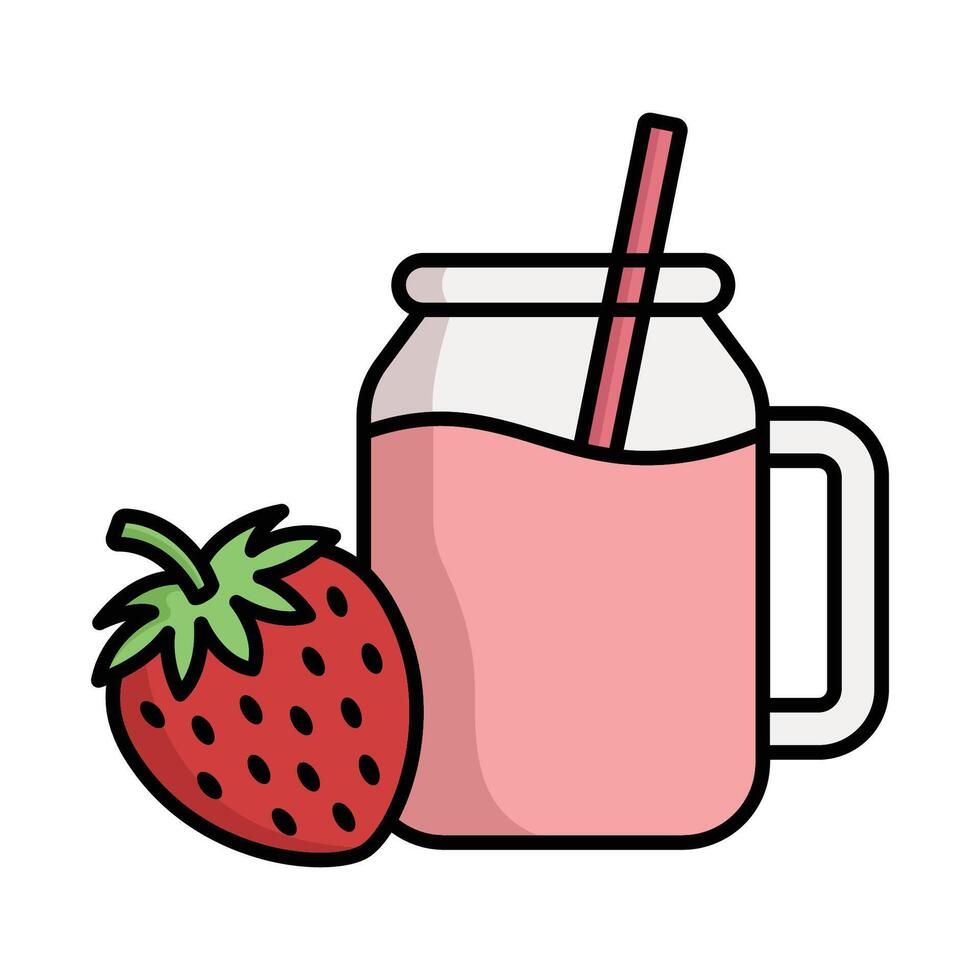 stawberry jugo icono diseño modelo sencillo y limpiar vector