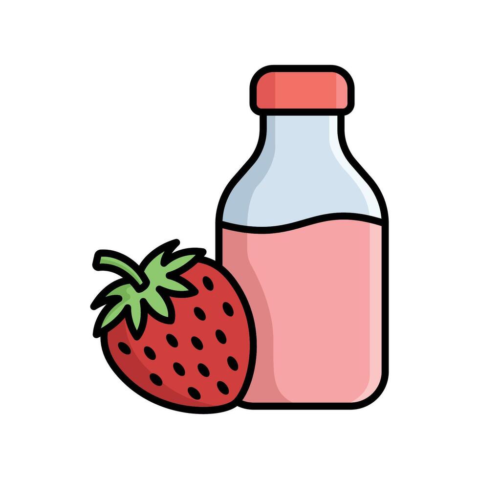 stawberry juice icon design template simple and clean vector