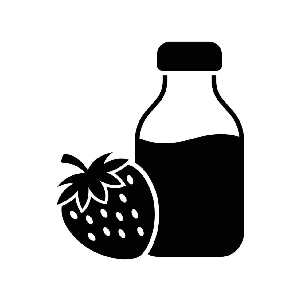 stawberry jugo icono diseño modelo sencillo y limpiar vector