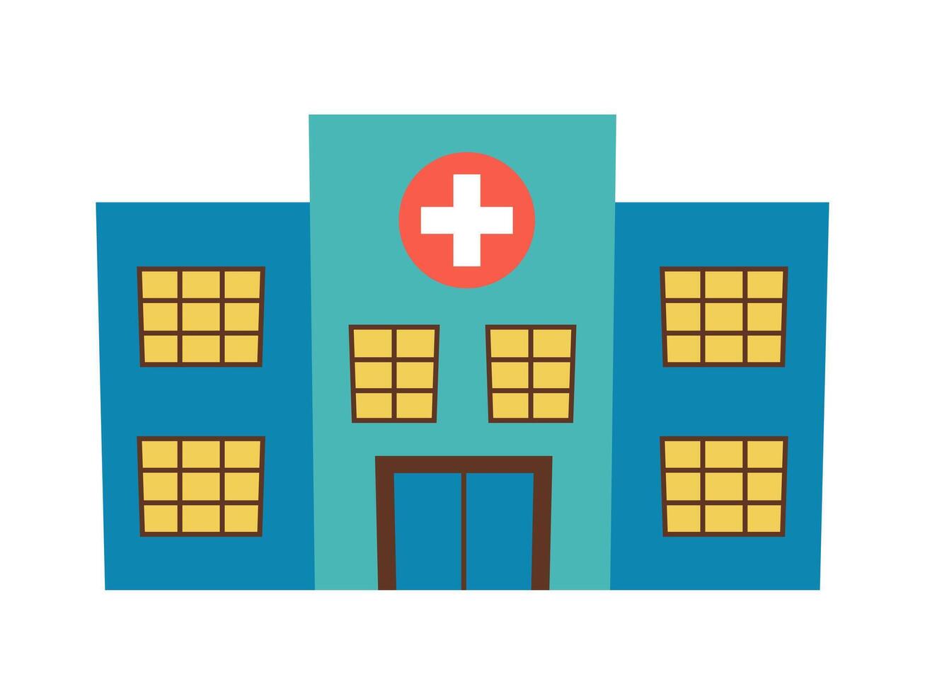 flat hospital icon isolated vector