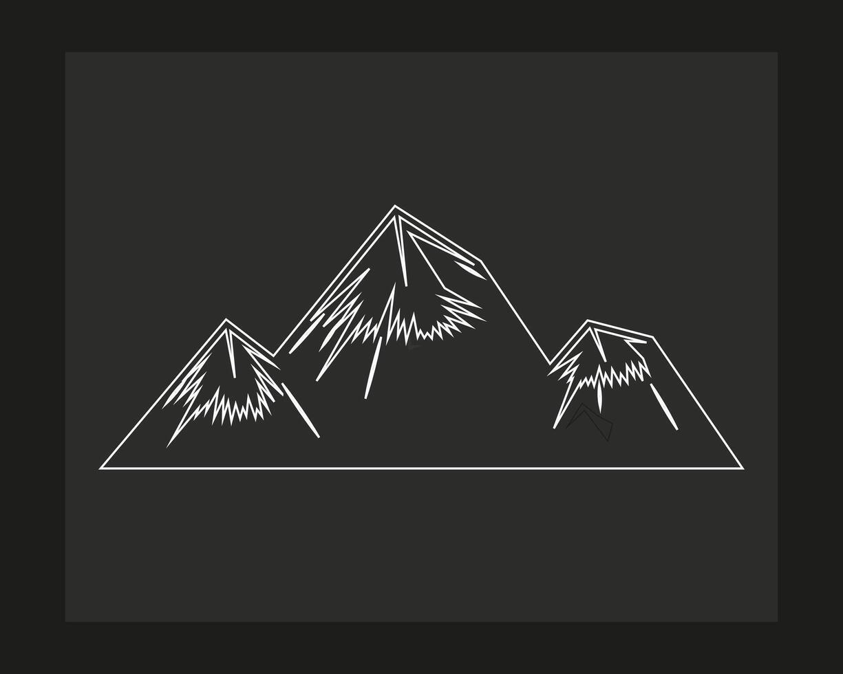 un dibujo de un montaña con un montaña en el antecedentes. vector