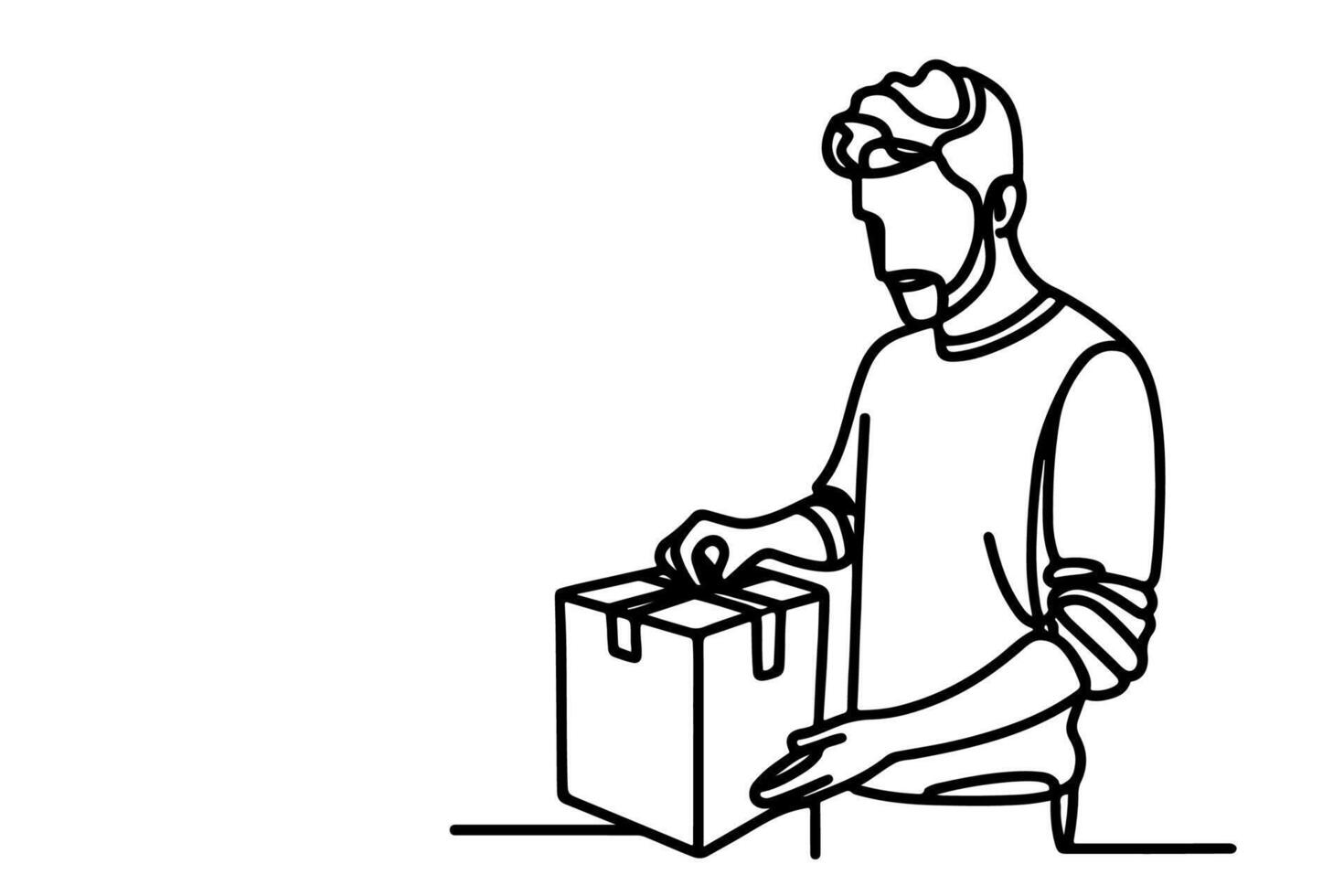 Man opening a box vector