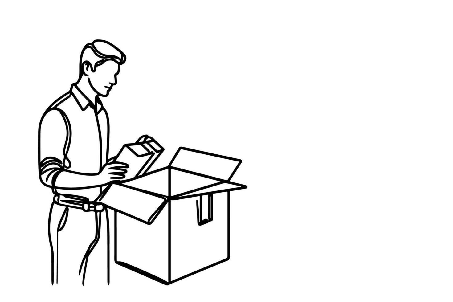 Man opening a box vector