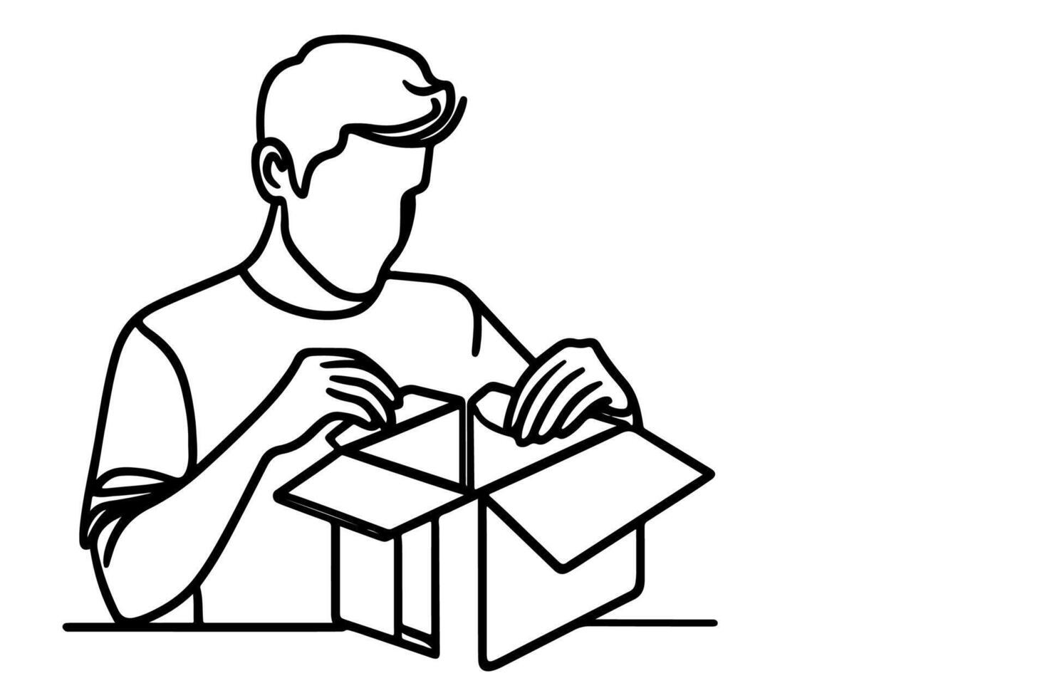 Man opening a box vector