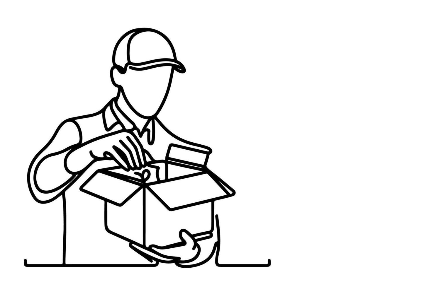 Man opening a box vector