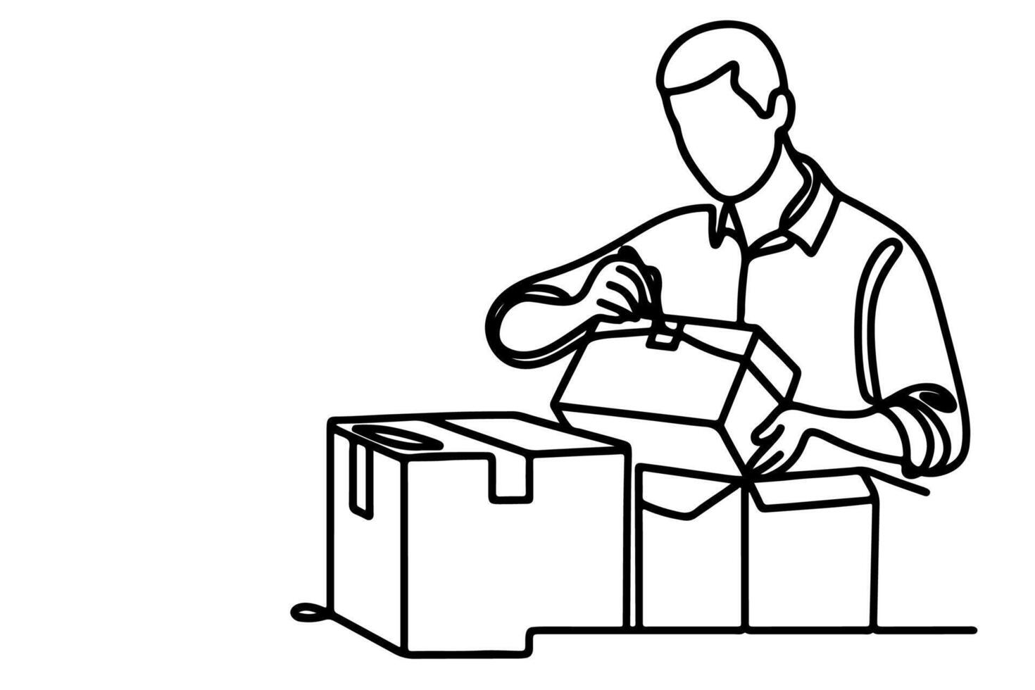 Man opening a box vector