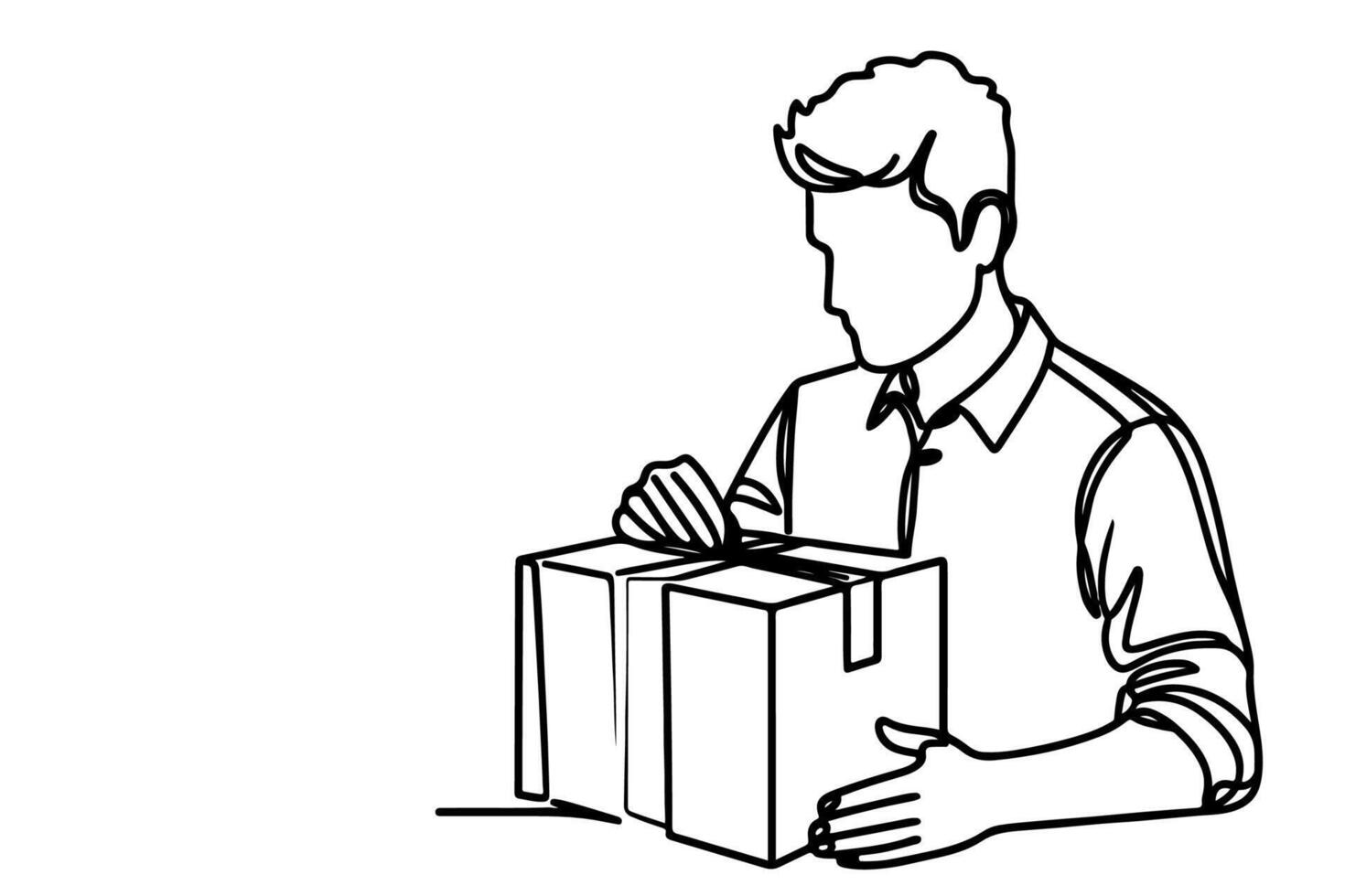 Man opening a box vector