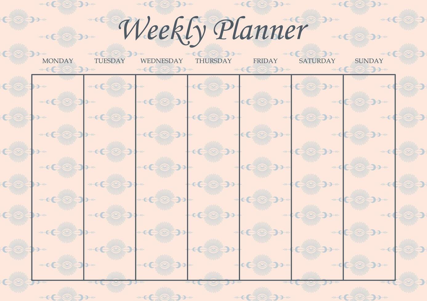 Weekly planner list Halloween theme paper sheet. Business organizer paper sheet. vector