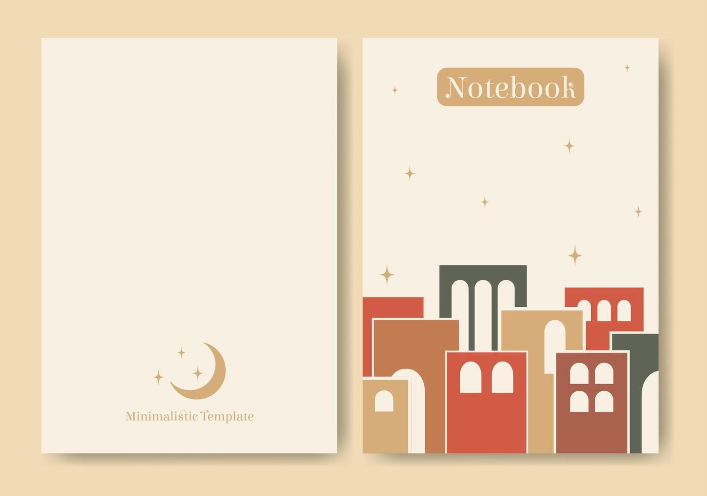Notebook cover childish design. Cover page minimalistic travel diary illustration vector