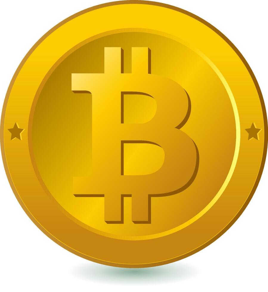 Bitcoin digital currency on white background. vector