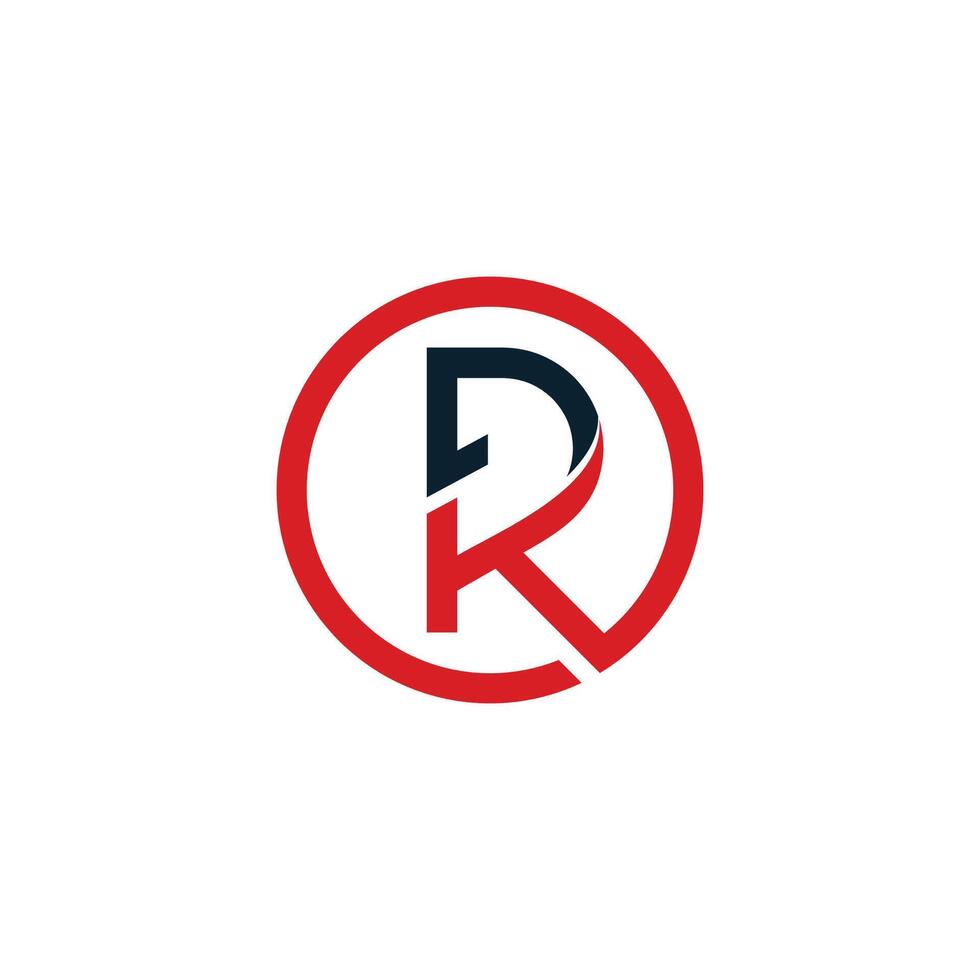 inicial letra kr o rk tipografía logo diseño vector