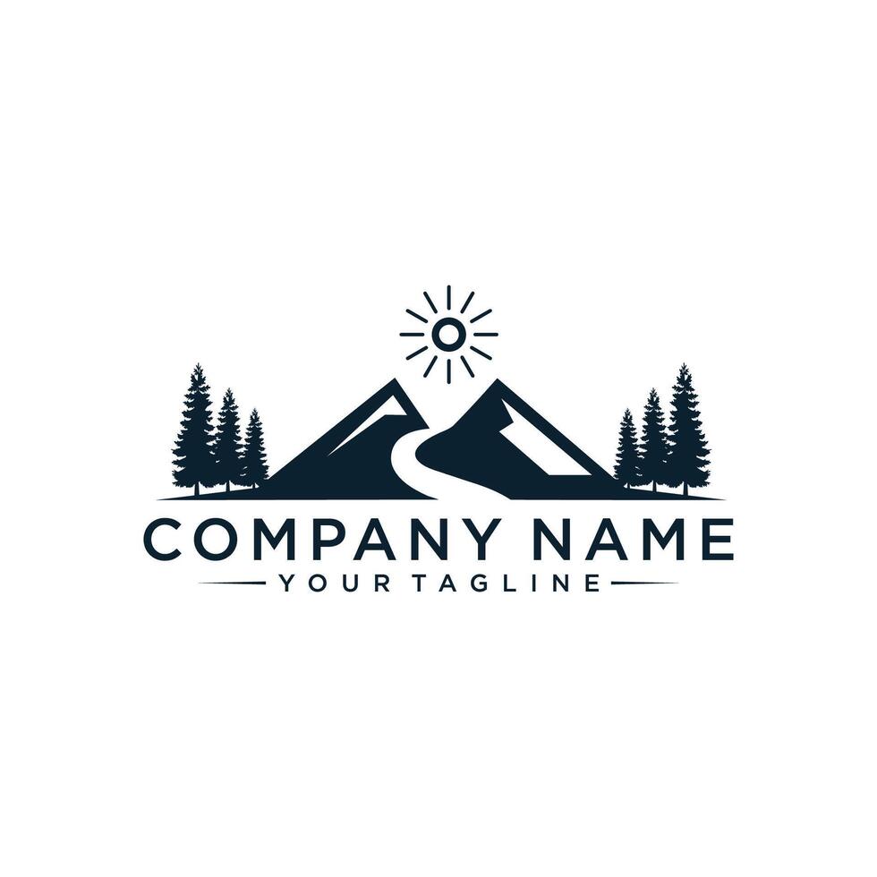 Creative Mountain Concept Logo Design Template, Illustration vector