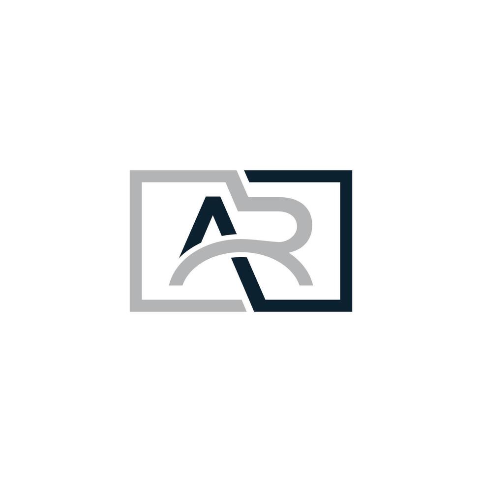 Initial letter AR logo design template vector