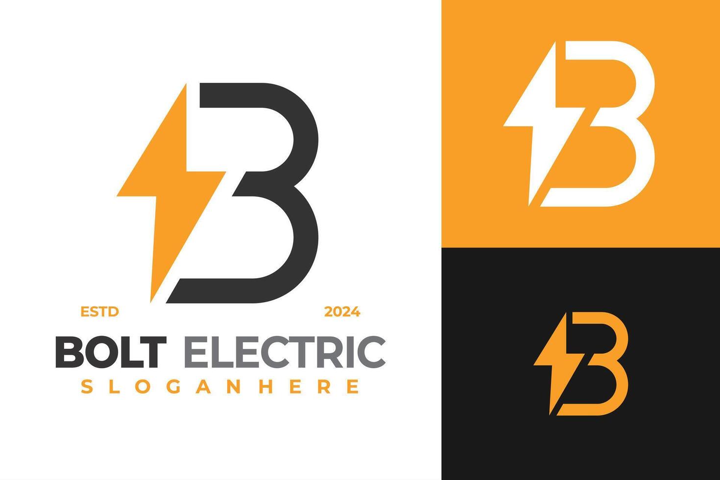 Letter B Bolt Electric logo design symbol icon illustration vector