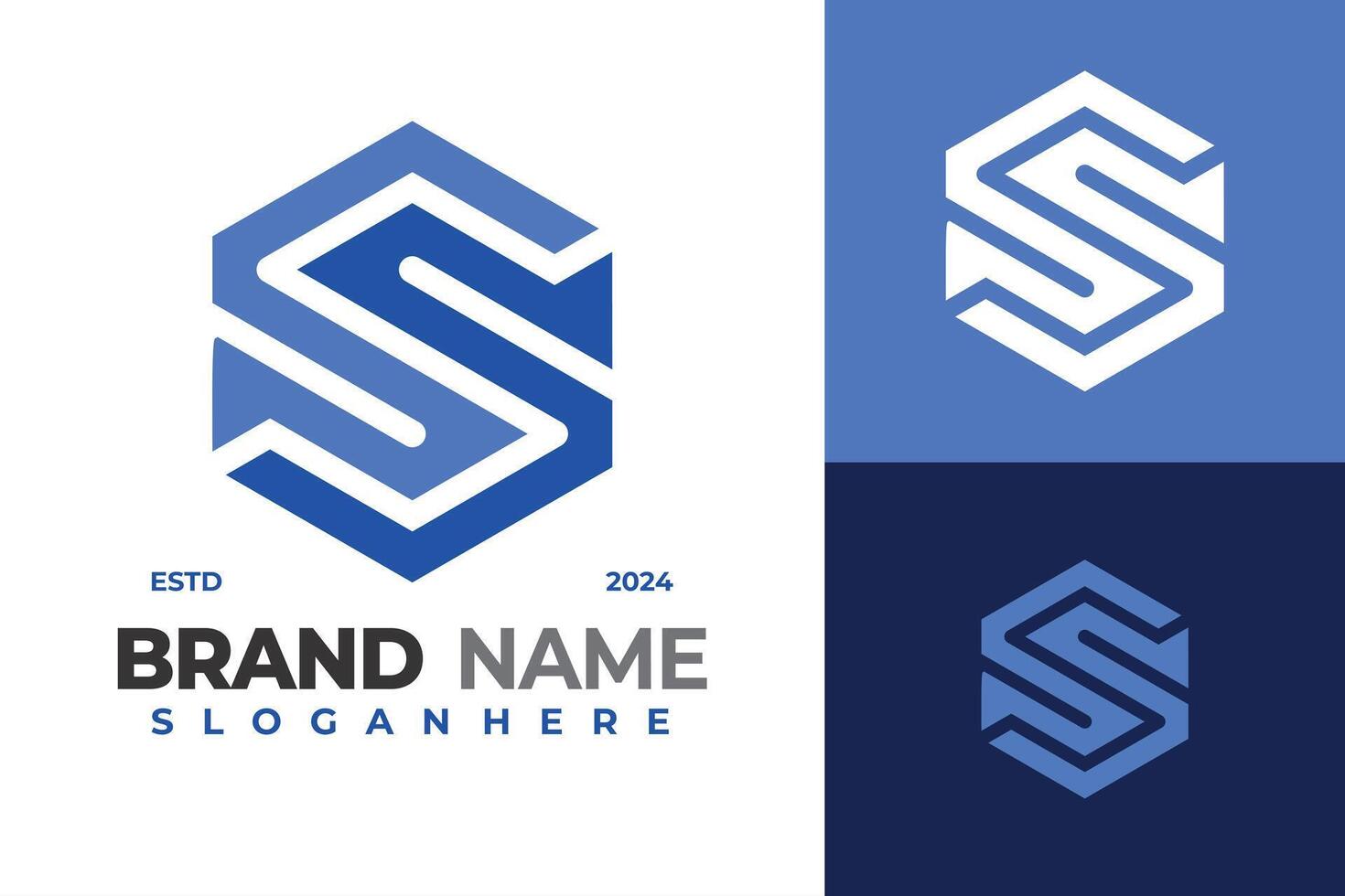 Letter SS Hexagon Monogram logo design symbol icon illustration vector