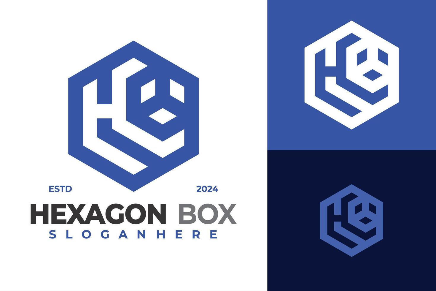 Letter H Hexagon Box logo design symbol icon illustration vector