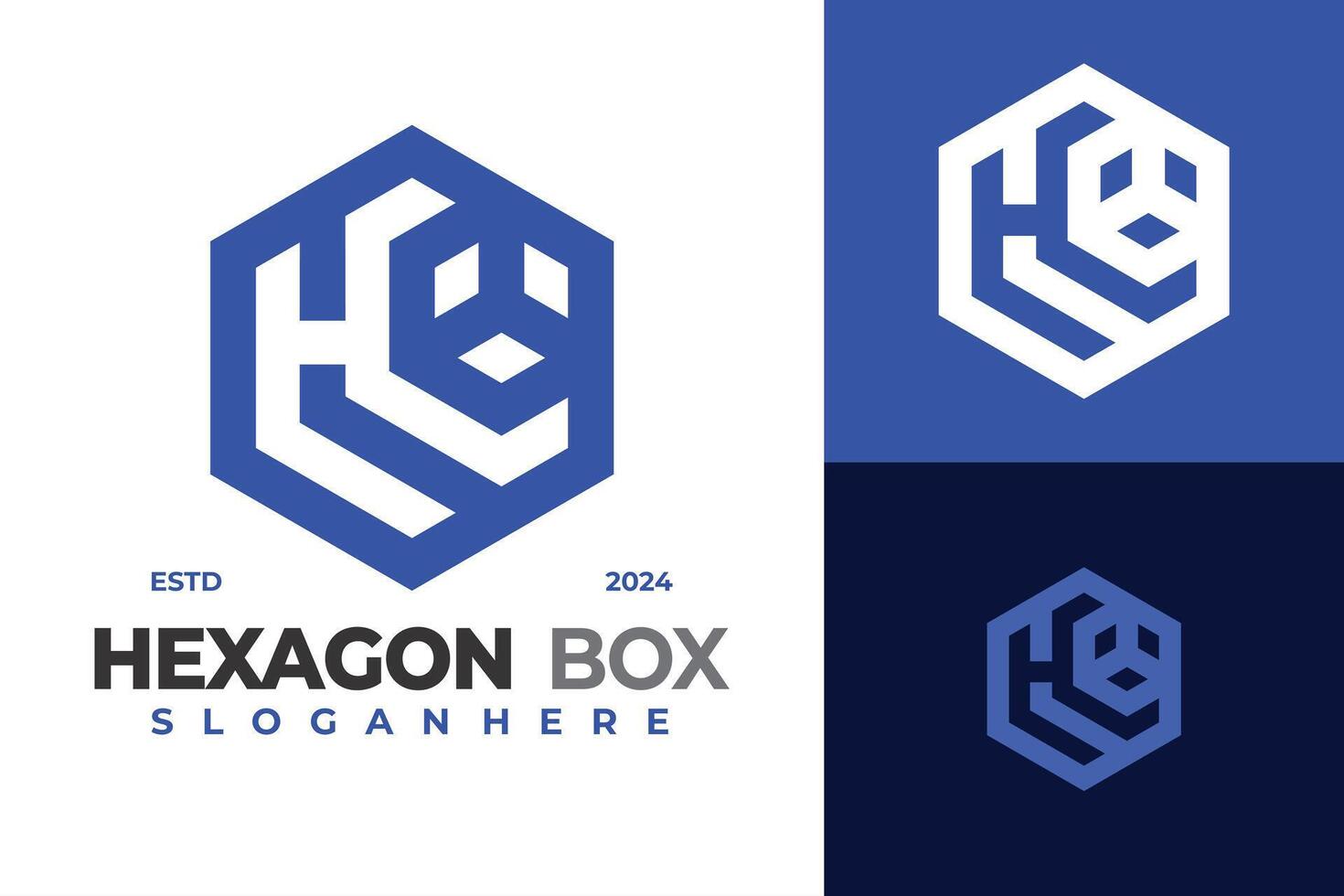 letra h hexágono caja logo diseño símbolo icono ilustración vector