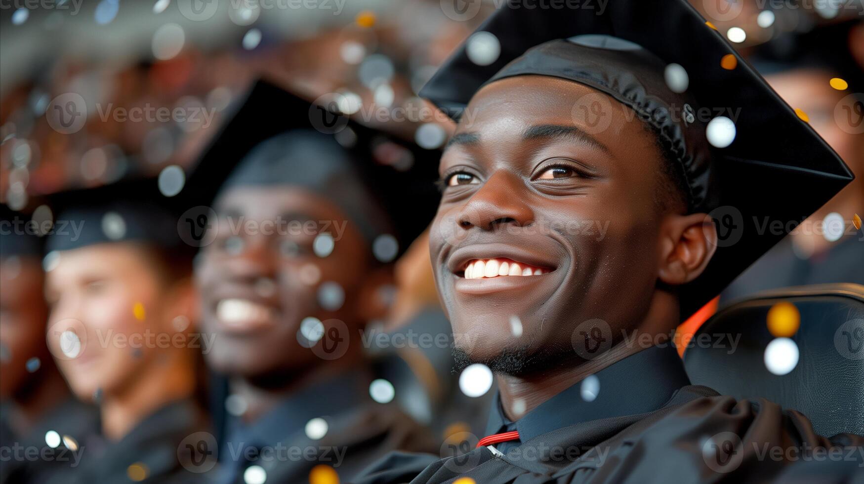 Joyful Graduate Celebrating Commencement Day photo