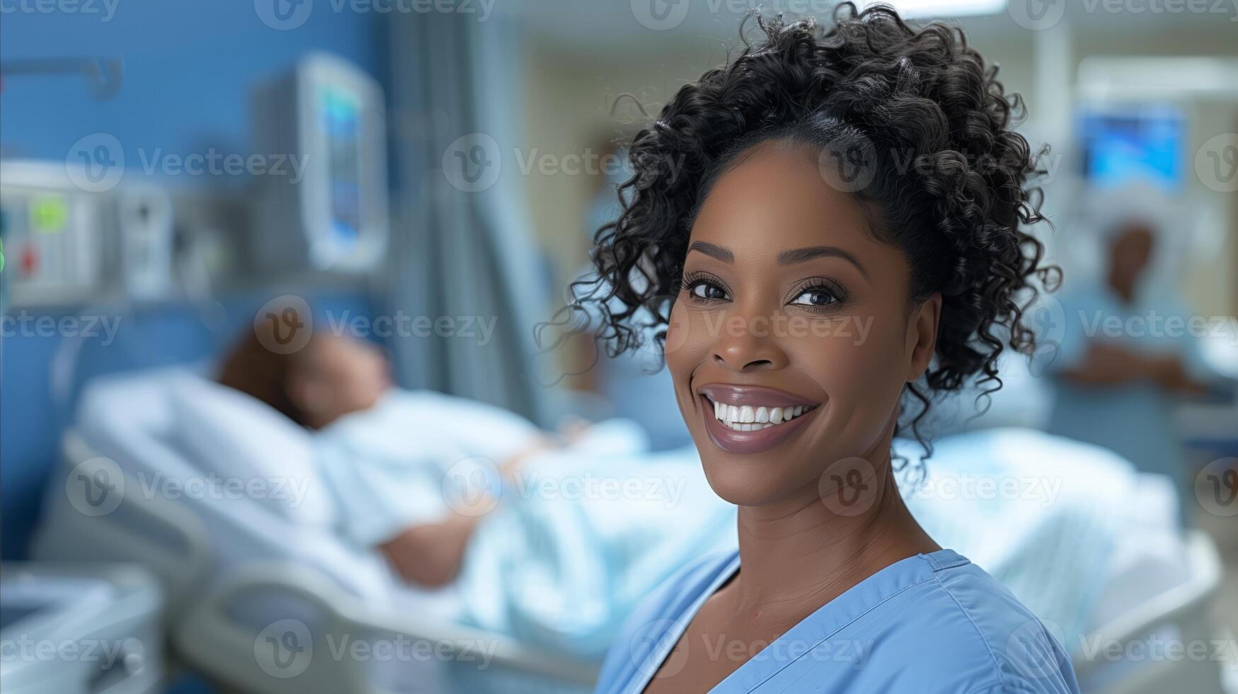 Smiling Nurse in Hospital Ward During Daytime photo