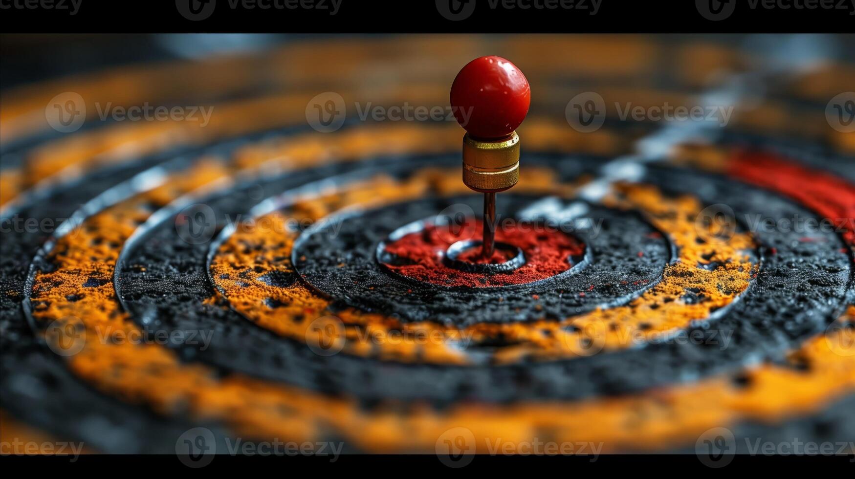 Bullseye Achievement With Dart and Vibrant Dartboard photo