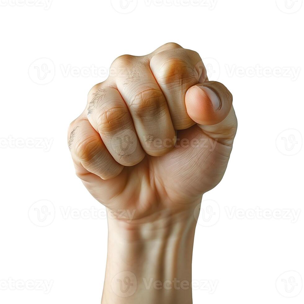 Raised Fist on Transparent Background photo