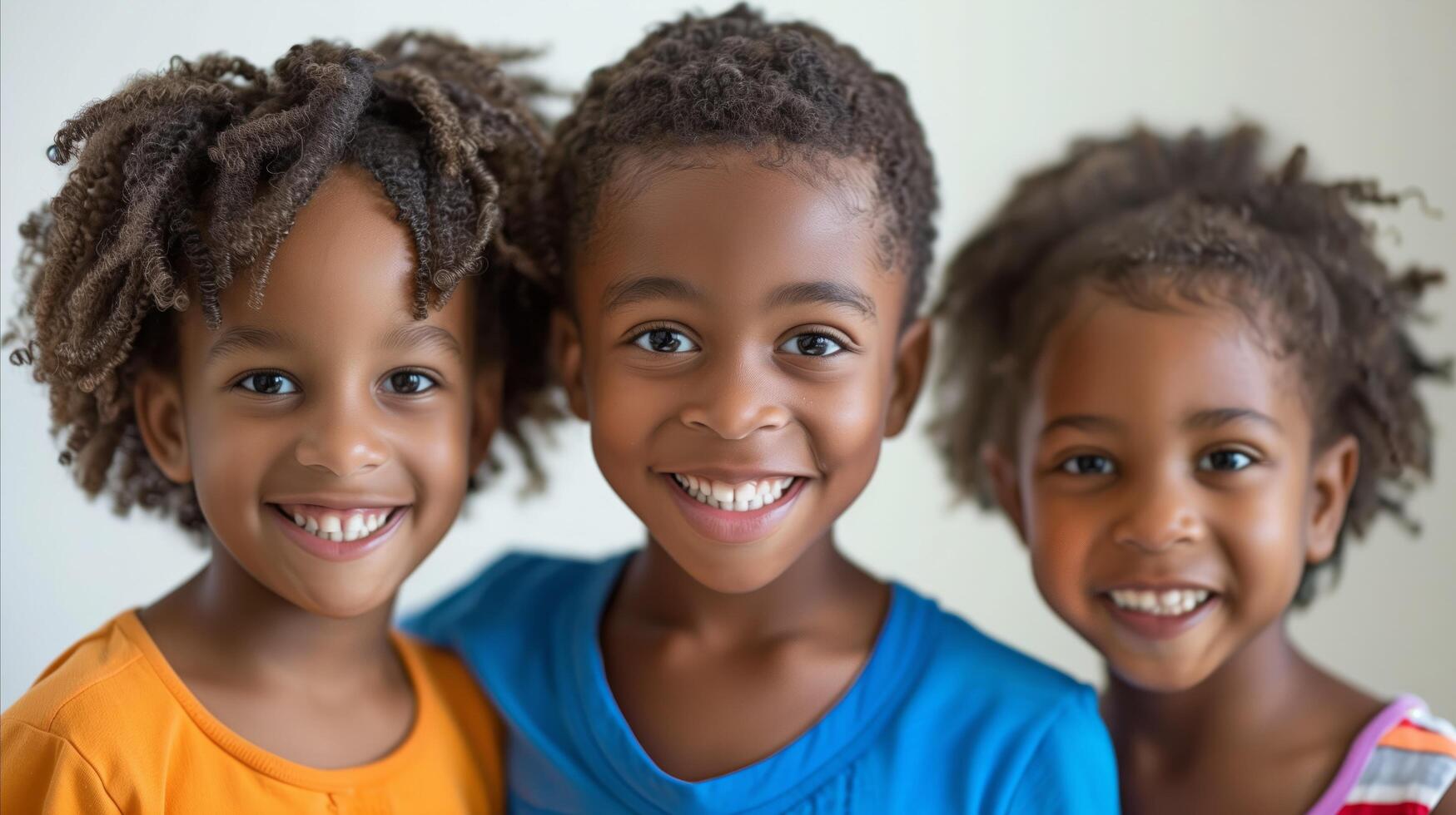 Three Smiling Children Enjoying a Playful Moment Together 43180110 ...