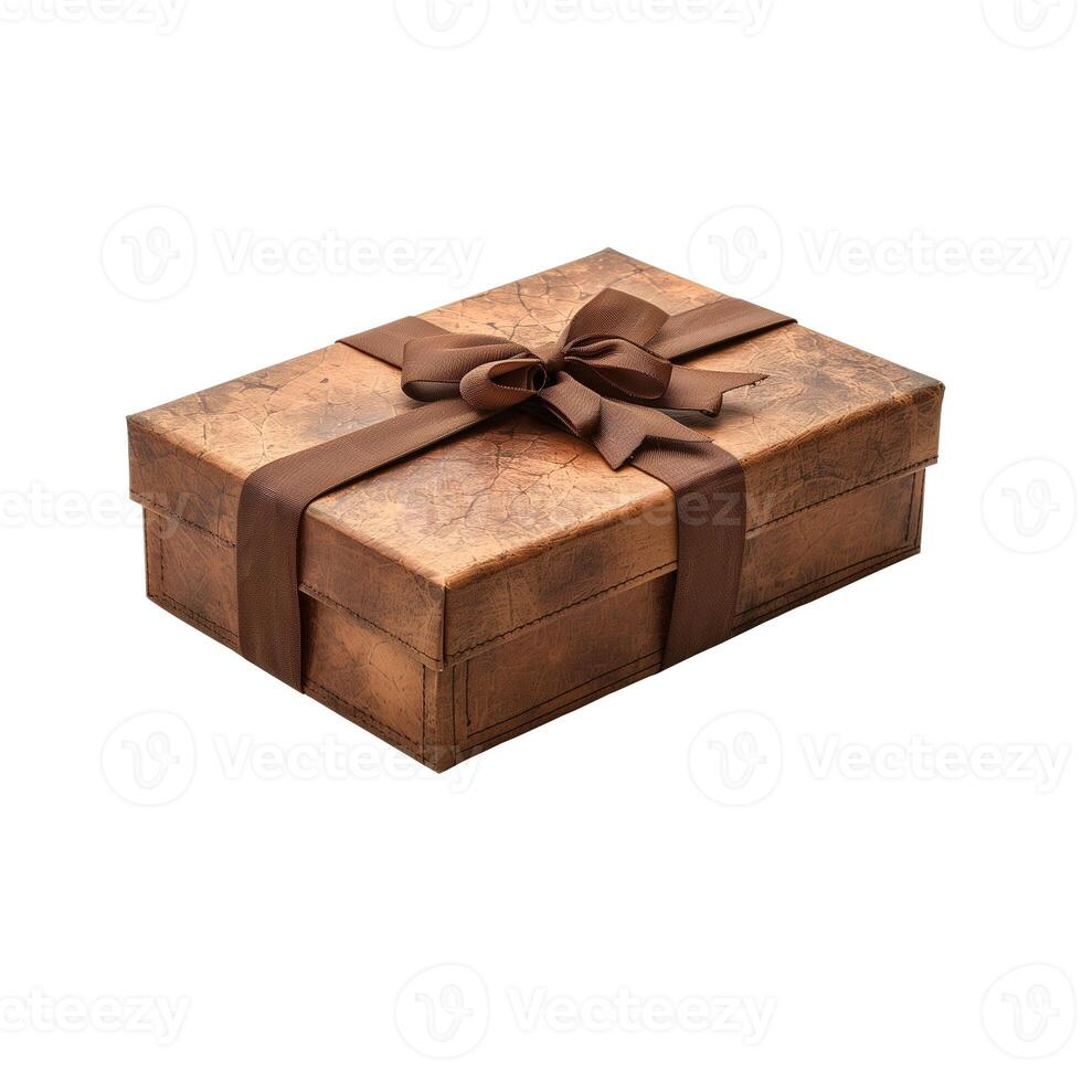 Elegant Wrapped Gift Box With Transparent Background photo