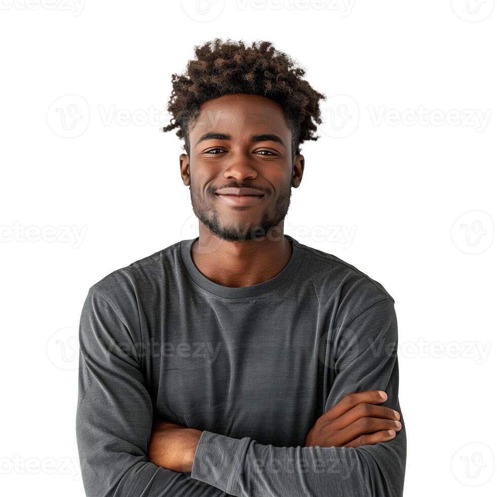 Confident Young Man Smiling With Arms Crossed photo