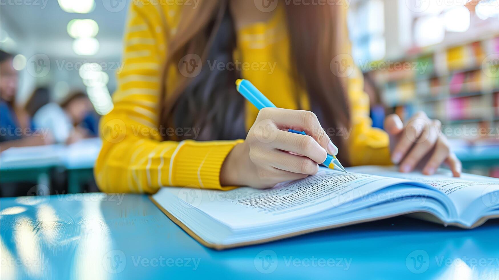 Student Studying in Library During Daytime photo