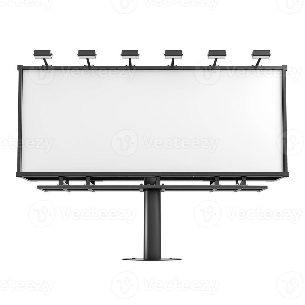 Blank Billboard Ready for Advertising With Transparent Background photo