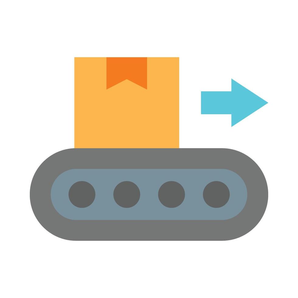 Conveyor Thick Line Filled Colors Icon Design vector
