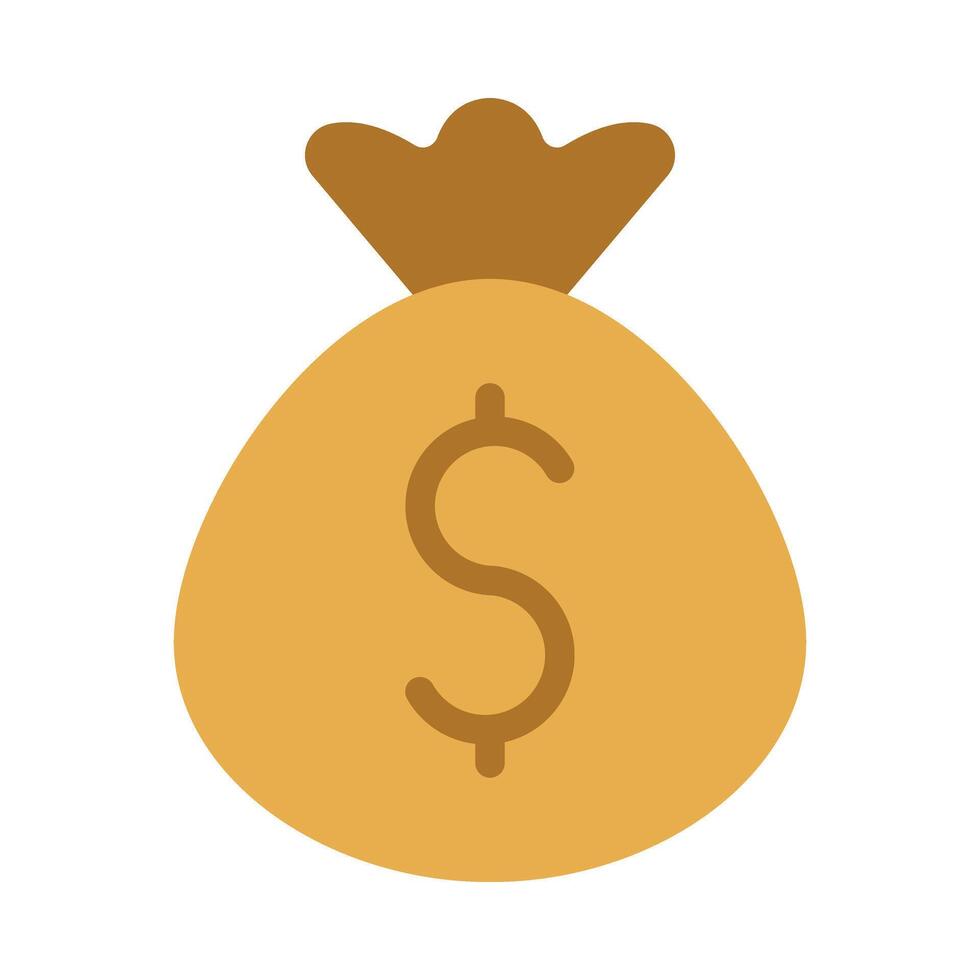 dinero bolso grueso línea lleno colores icono diseño vector