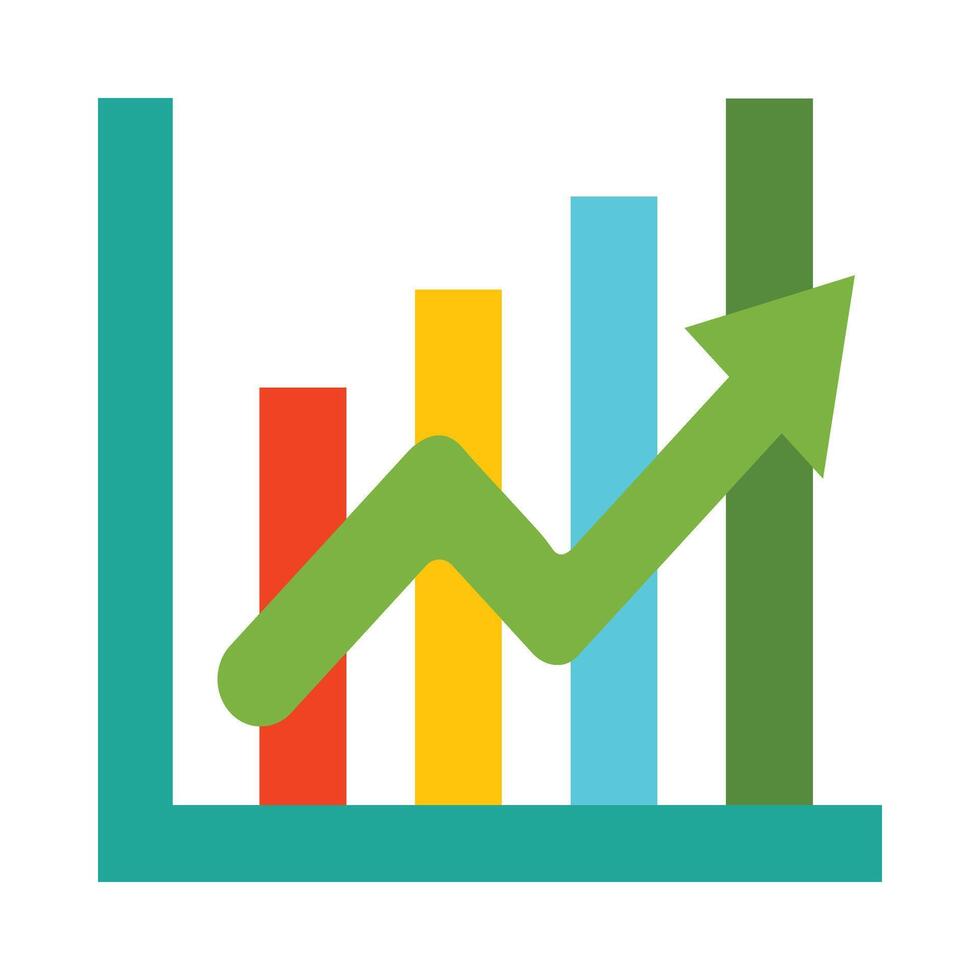 Business Growth Thick Line Filled Colors Icon Design vector